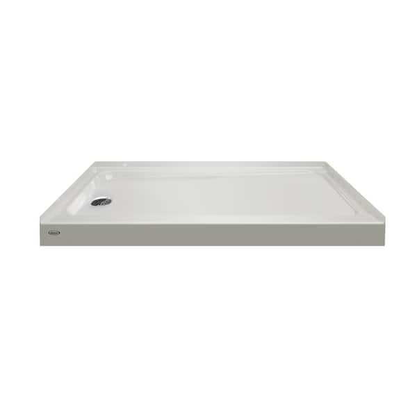 JACUZZI PRIMO 60 in. L x 30 in. W Alcove Shower Pan Base with Left Drain in Oyster