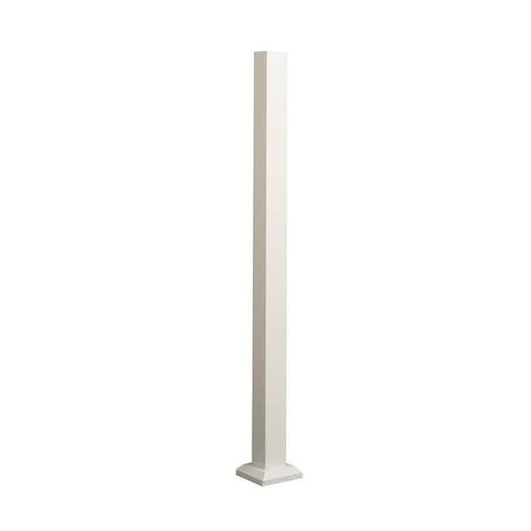 FORTRESS Al13 Home Rail 51 in. H x 3 in. W Aluminum Matte White Blank Post with Base Cover