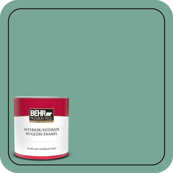BEHR PREMIUM PLUS 1 qt. #MQ6-38 Patina Hi-Gloss Enamel Interior/Exterior Paint & Primer