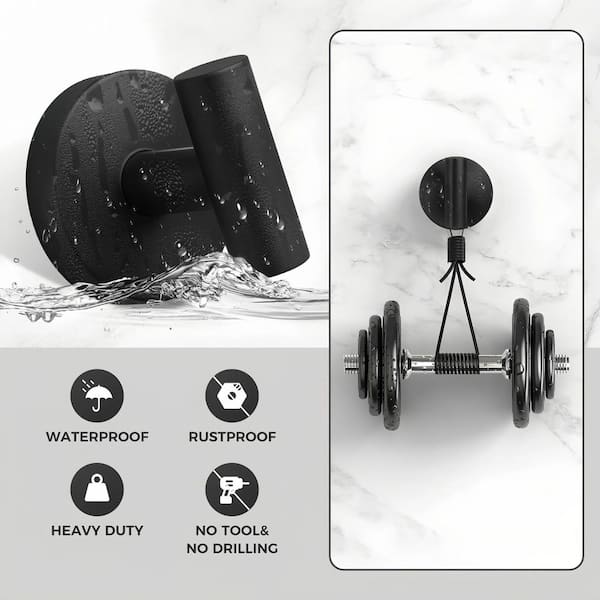 Wall Mount Robe Hook / Towel Hook in Matte Black (6-Pack)