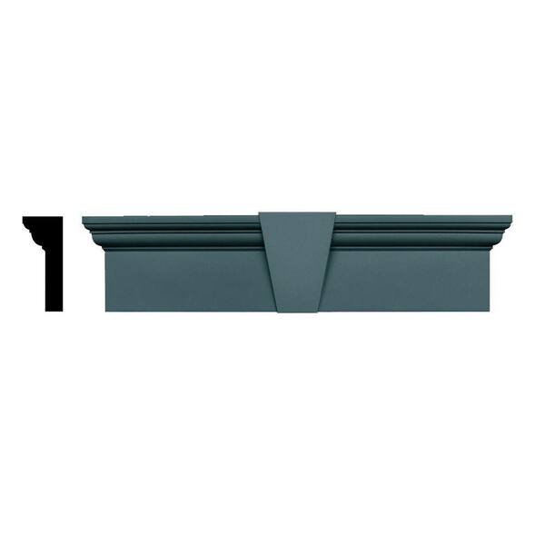 Builders Edge 3-3/4 in. x 9 in. x 43-5/8 in. Composite Flat Panel Window Header with Keystone in 004 Wedgewood Blue