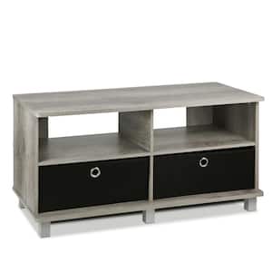 Home Living 38 in. French Oak Gray Particle Board TV Stand Fits TVs Up to 40 in. with Cable Management