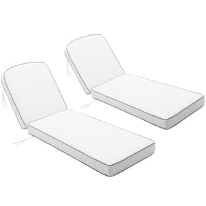 Pelcha 23 in. W x 75 in. D x 5 in. T 2-Piece Outdoor Chaise Lounge Cushion in White