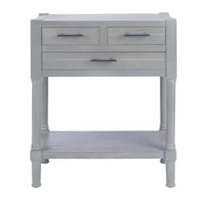 Filbert 23.5 in. Off-White/Gray 3-Drawer Console Table
