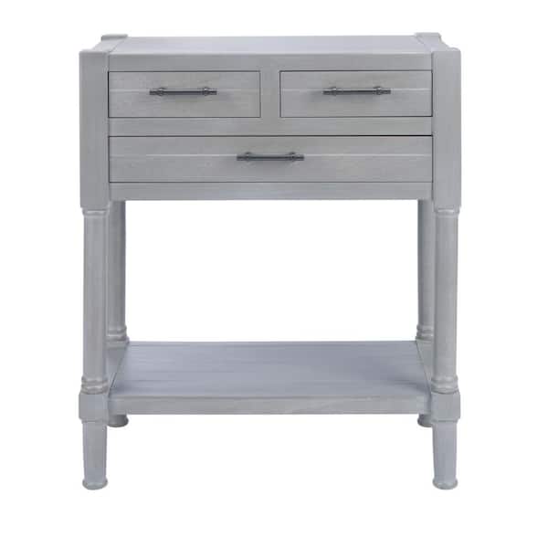 SAFAVIEH Filbert 23.5 in. Off-White/Gray 3-Drawer Console Table
