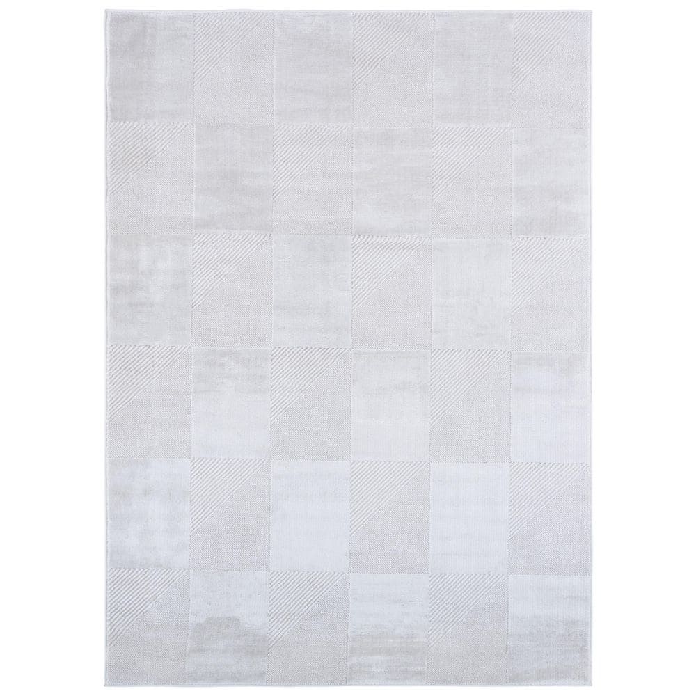 Saylor 5 ft. x 8 ft. Ivory Solid Geometric Area Rug price history on PriceWatchPro