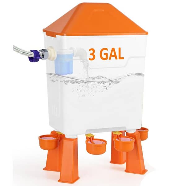 3 gal. Float-Control Poultry Waterer Hanging Standing Design Connect 3/4 in. Faucet Hose Effortless Hydration Solution