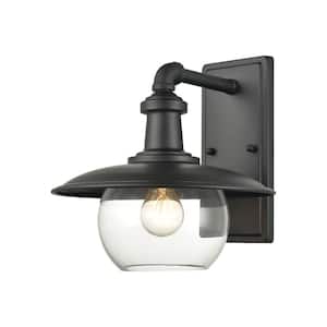 Kanso Matte Black Outdoor Hardwired Wall Sconce with No Bulbs Included