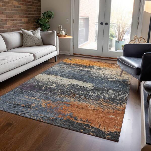 Chantille Machine Washable Indoor/Outdoor Abstract ACN1777 Blue 10 ft. x 14 ft. Area Rug