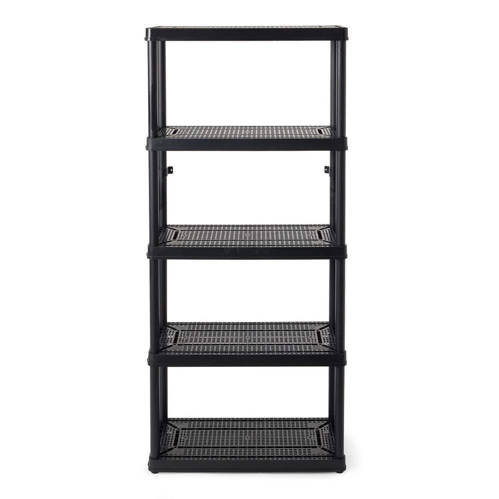 VEIKOUS 72 in. Tall Black MDF 5-Shelf Garage Storage