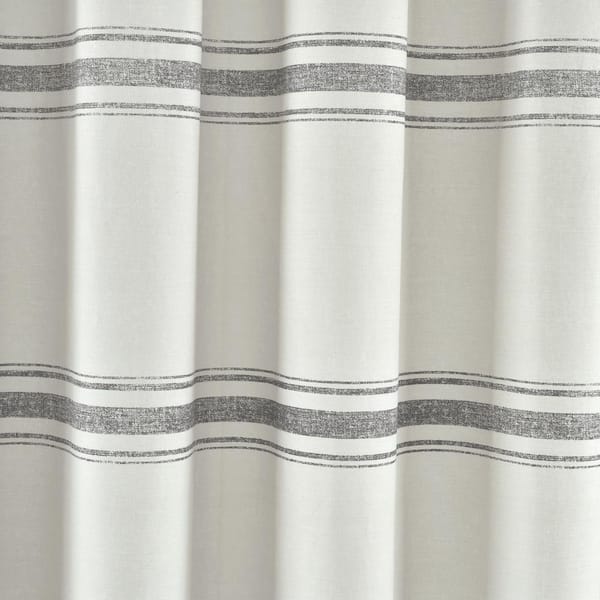 Farmhouse Stripe Shower Curtain Gray, Italian Themed Shower Curtains