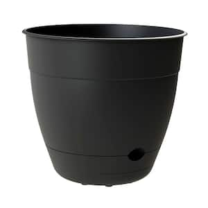 Dayton 12 in. Wide by 10.95 in. Tall Black Self-Watering Plastic Planter