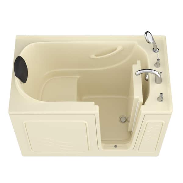 Universal Tubs Safe Deluxe 53 in. Right Drain Walk-In Soaking Bathtub in Biscuit