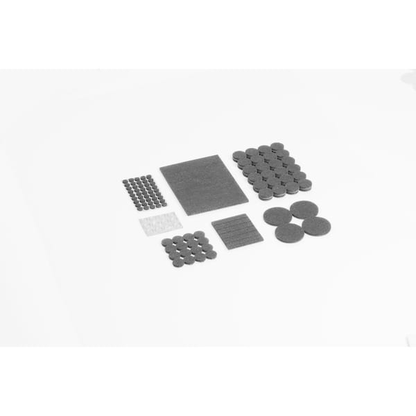 SUPER SLIDERS Assorted Gray Heavy-Duty Bumpers and Felt Pads (130-Pack)