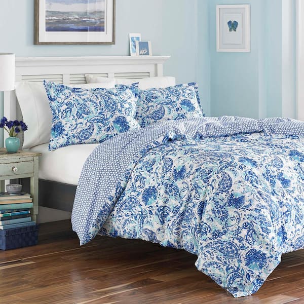 Poppy & Fritz Brooke 2-Piece Blue Paisley Cotton Twin Comforter
