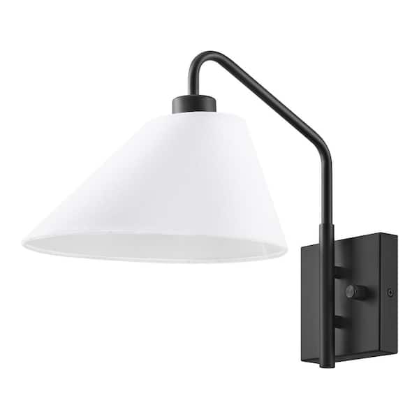 Eppinger 11 in. 1-Light Matte Black Wall Sconce