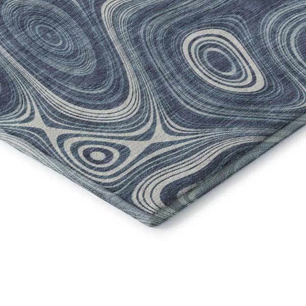 Mayfield Premium Machine Washable Abstract AMF2097 Blue 10 ft. x 14 ft. Area Rug