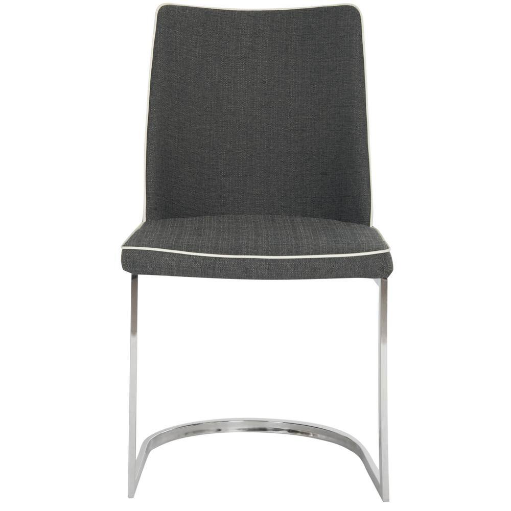 Parkston 18'' Gray Linen Upholstered Side Chair Set
