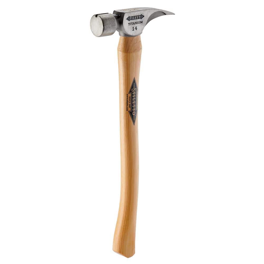 Stiletto 14 Oz. Titanium Smooth Face Hammer with 18 in. Curved Hickory Handle TI14SC