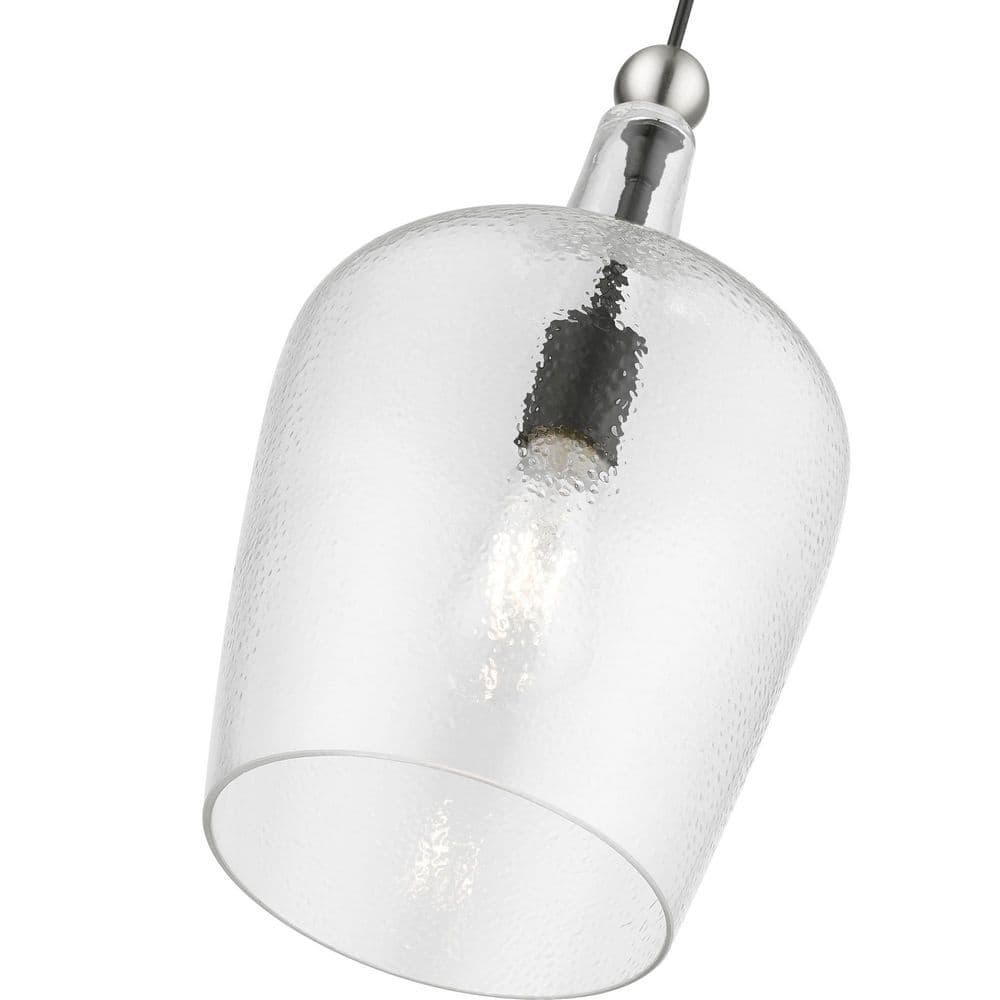 Elegant Avery Mini Jar Pendant Light in Black and Brushed Nickel
