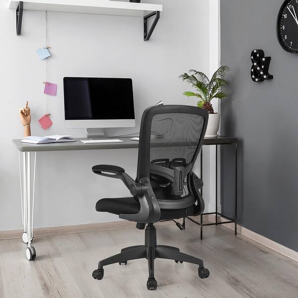 black plastic desk chair