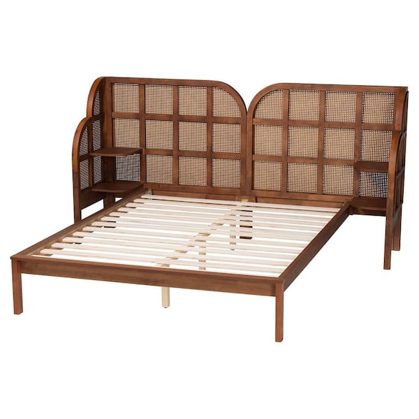 Baxton Studio Cascadia Walnut Brown Wood Frame Queen Platform Bed
