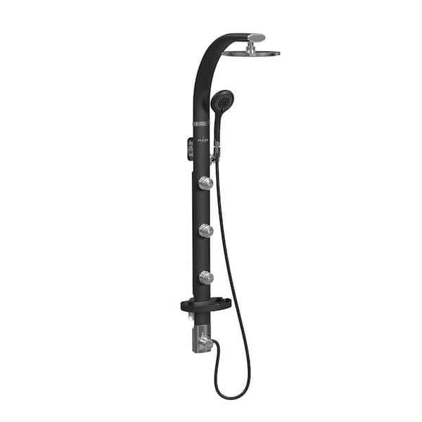 PULSE Showerspas Bonzai 5-Spray 3-Jet Handshower and Showerhead Combo Kit in Black
