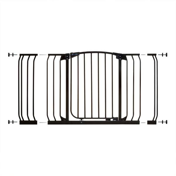 Dreambaby Chelsea 29.5 in. H Black Standard Height and Extra Wide Auto-Close Security Gate with Extensions