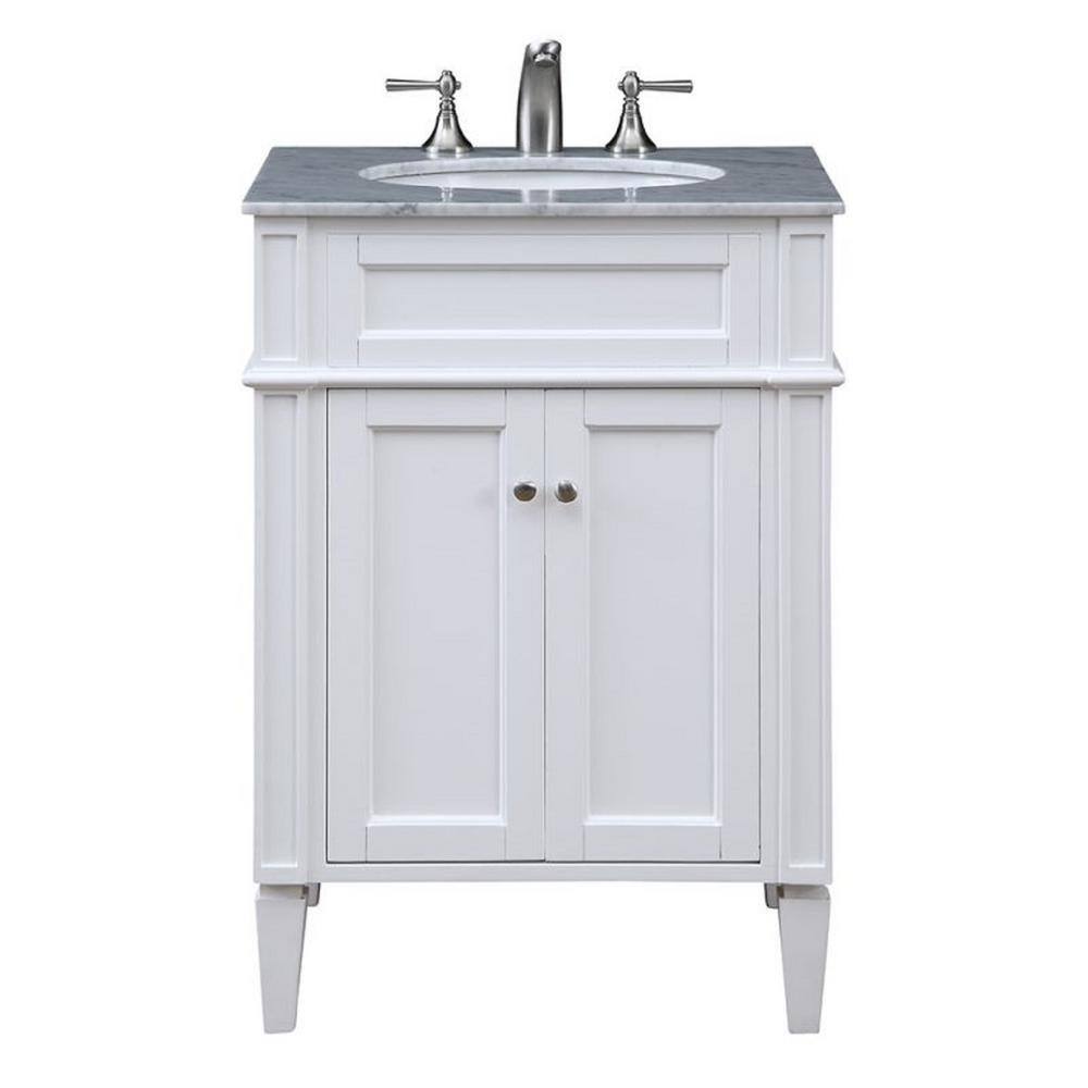 Simply Living 24 in. W x 21.75 in. D x 34.625 in. H Bath Vanity in White wi