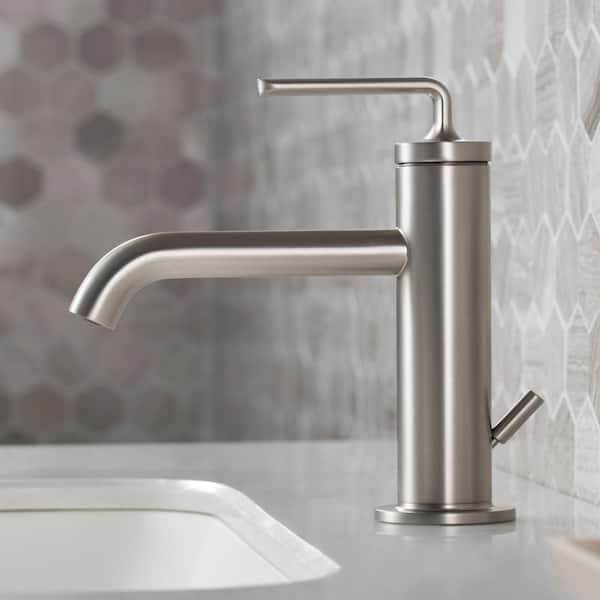 Ramus Single Hole Single-Handle Bathroom Faucet with Matching Lift Rod Drain in Spot Free Stainless Steel