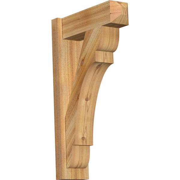 Ekena Millwork 6 in. x 30 in. x 18 in. Western Red Cedar Olympic Craftsman Rough Sawn Outlooker