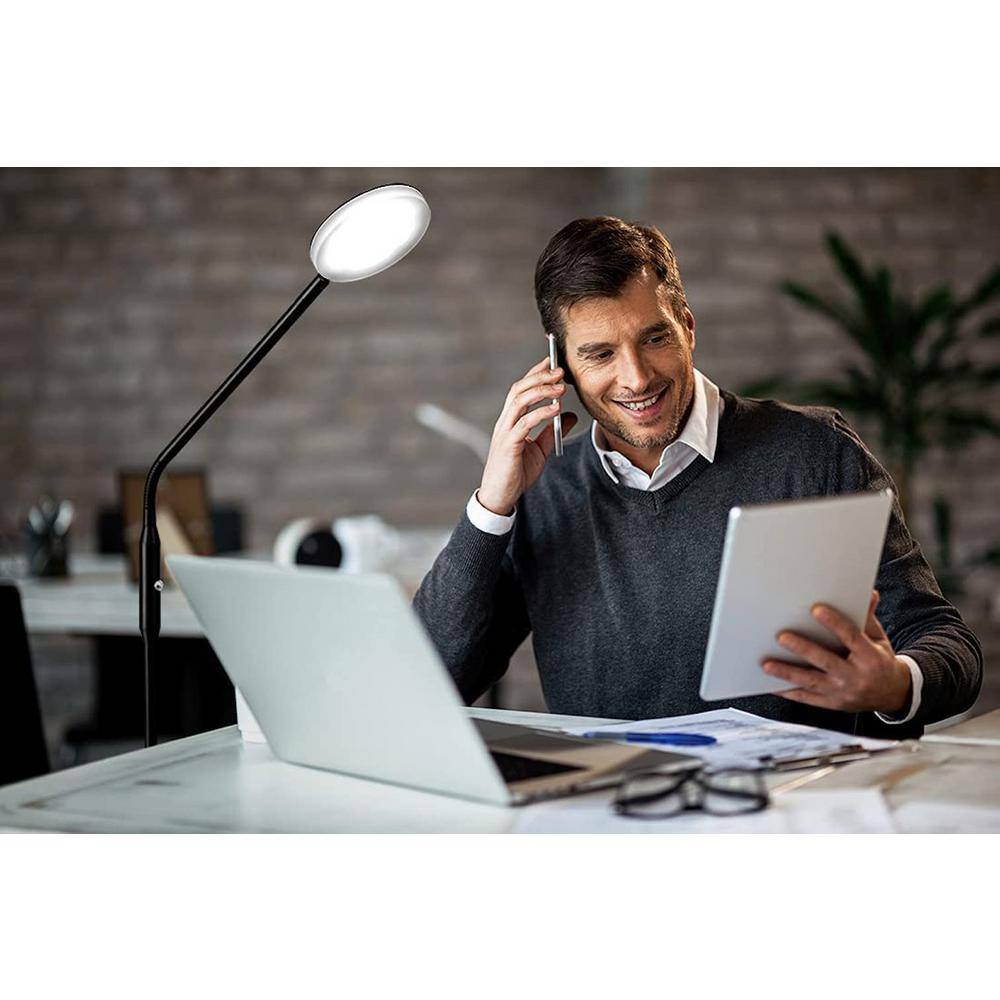 Black Adjustable Metal Arc LED Floor Lamp with Dimmable Light
