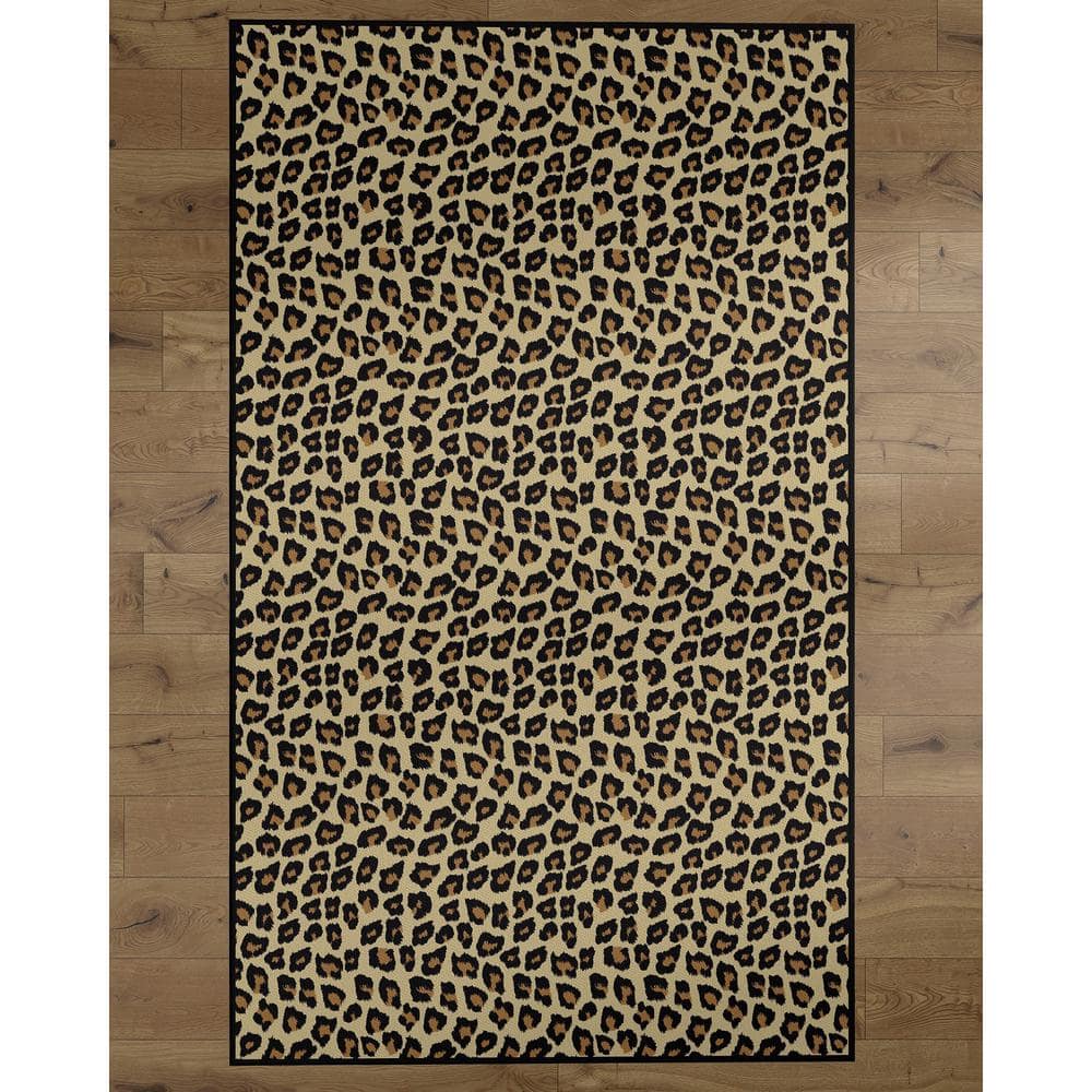 4' x 6', Leopard Faux Wool Non-Slip Area Rug Small Accent Distressed Throw Rugs Floor Carpet for Door Mat Entryway Bedrooms Laundry Room Decor Lahome Leopard Print Area Rug