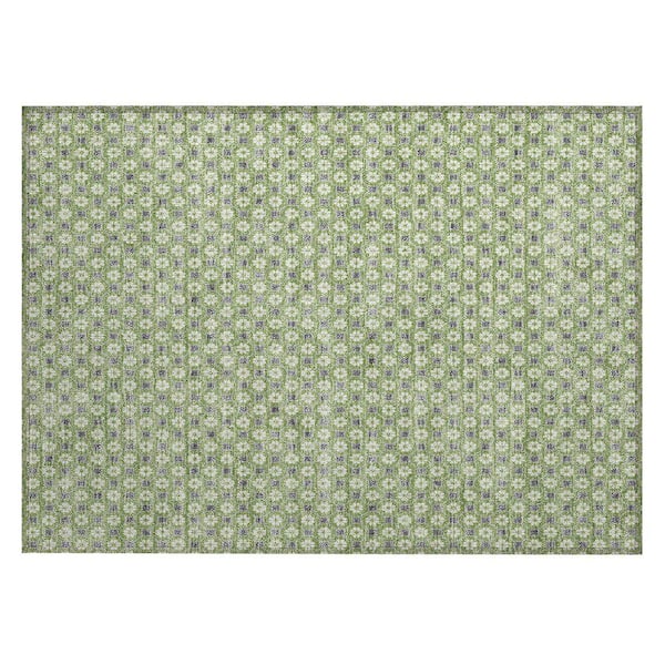 Chantille Machine Washable Indoor/Outdoor Abstract ACN1431 Green 1 ft. 8 in. x 2 ft. 6 in. Area Rug