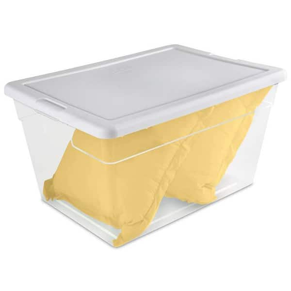 Sterilite 16 qt. Plastic Stacking Storage Container Box w/ Lid in Clear,  96-Pack 96 x 16448012 - The Home Depot