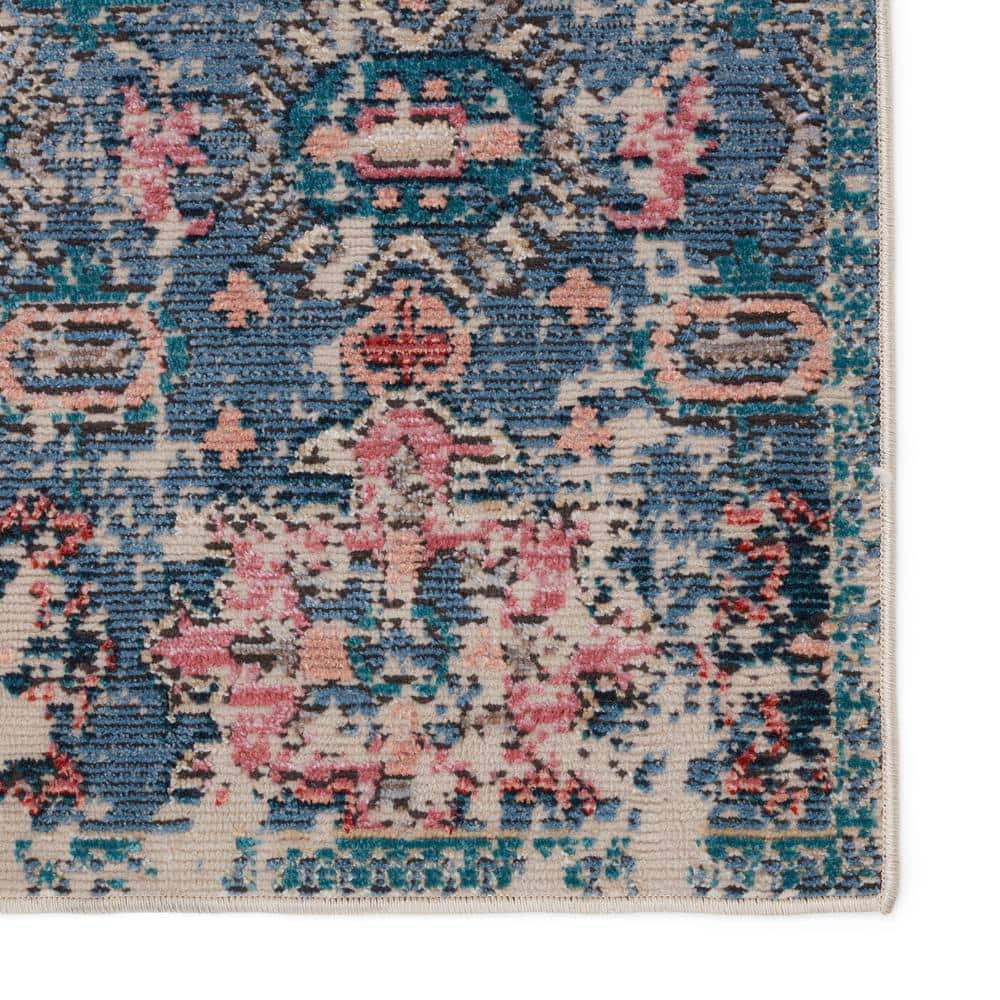 Swoon Blue Synthetic Rectangular Washable Area Rug 2'6"x4'