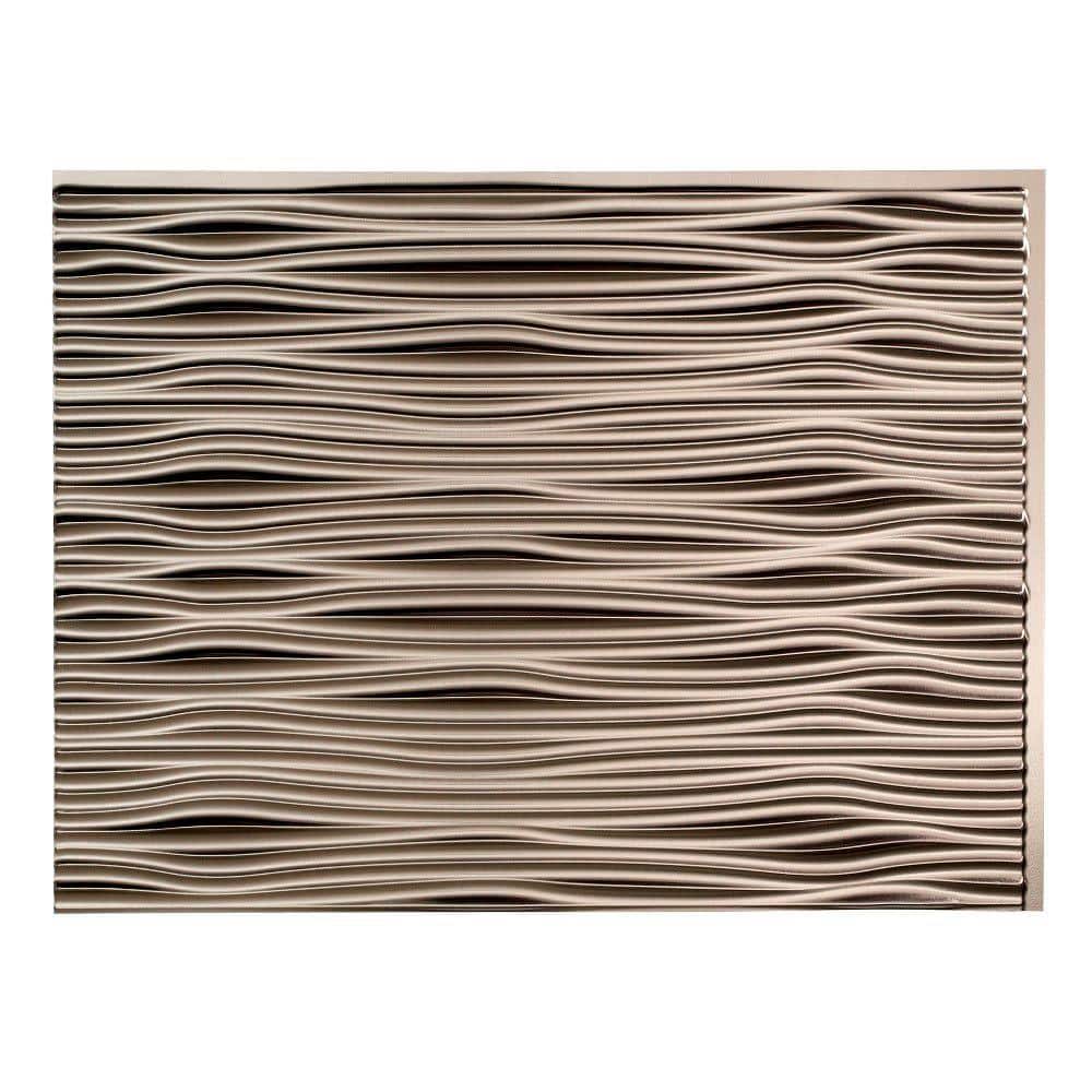 18.25 in. x 24.25 in. Brushed Nickel Waves PVC Decorative Tile Backsplash price history on PriceWatchPro