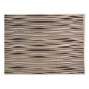 18.25 in. x 24.25 in. Brushed Nickel Waves PVC Decorative Tile Backsplash
