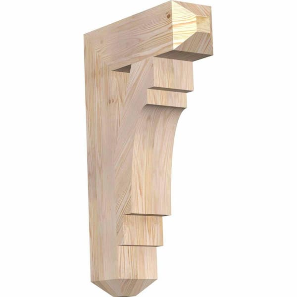 Ekena Millwork 5.5 in. x 32 in. x 20 in. Douglas Fir Merced Craftsman Smooth Bracket