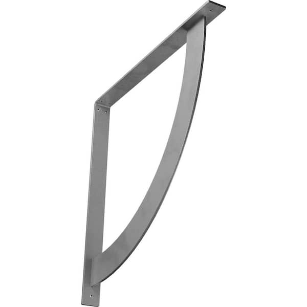Ekena Millwork 2 in. x 24 in. x 24 in. Steel Hammered Gray Bulwark Bracket