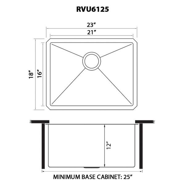 Ruvati 23-in x 18-in Stainless Steel Undermount Laundry Sink