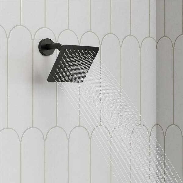 2‑Spray Wall Mount Dual Shower Head and Handheld Shower with Easy to Install in Matte Black (Valve Included)