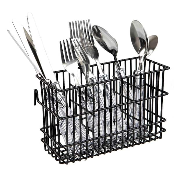 Home Basics Wire Cutlery Holder in Black