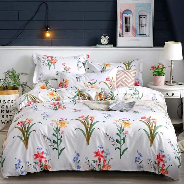 Shatex 2-Piece White Microfiber Twin Comforter Set