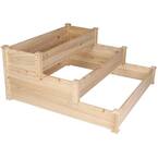 3 Tier Raised Garden Bed Kit Wood Planter Box Heavy-Duty Solid Fir Wood