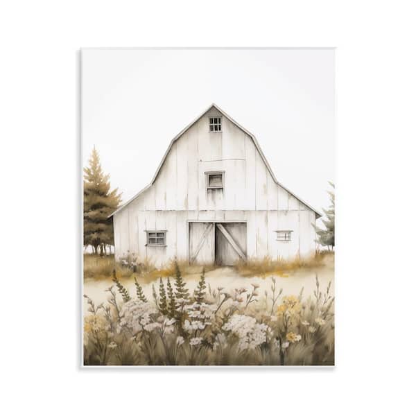 Stupell Industries Blooming Country Barn Garden by Arlington Prints Unframed Architecture Graphic Art Print 14 in. x 11 in.