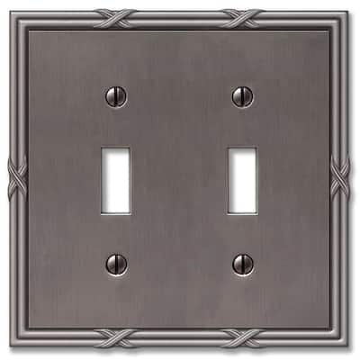 Hampton Bay Metallic 2 Gang Toggle Steel Wall Plate - Polished Brass ...