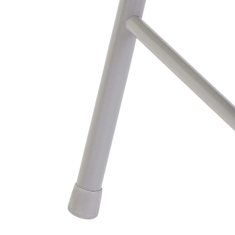 Gray Vinyl Padded Armless Metal Folding Chair Set of 4