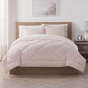 Supersoft 7-Piece Dusty Pink Solid Polyester Full Cooling Bed in a Bag Set