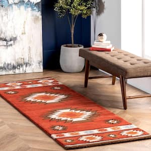 Shyla Abstract Wine 3 ft. x 12 ft. Runner Rug